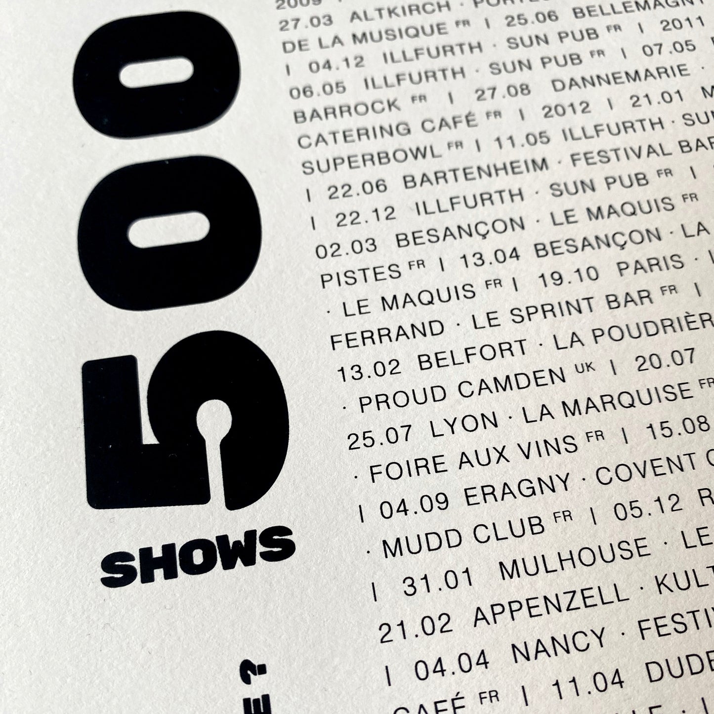 Poster "500 shows"
